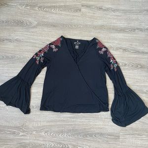 Black top with embroidery